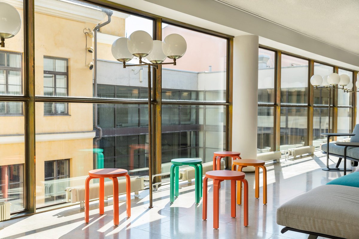 Colourful E60 Stools for brighter days at the Helsinki City Hall, freshly repainted for its 50 years anniversary renovation.
#helsinkicityhall
#e60stool