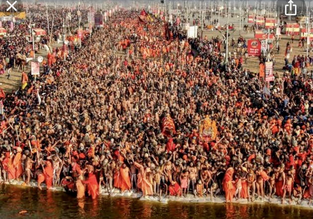 RGVzoomin's tweet photo. What you are seeing is not KUMBH MELA but it’s a CORONA ATOM BOMB ..I wonder who will be made accountable for this VIRAL EXPLOSION https://t.co/bQP9fVOw5c