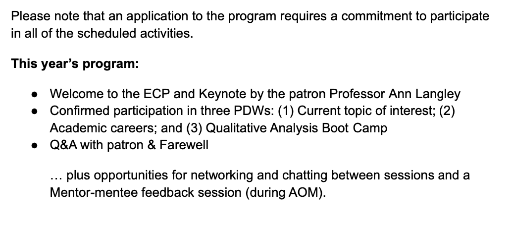 LorenzoSkade's tweet photo. Already planning for #AOM2021? Join us at the exciting Strategy-as-Practice Doctoral &amp; Early Career Program 2021, which includes a keynote by this year's patron @AnnLangleyHEC, 3 PDWs &amp; mentoring. Don't miss out &amp; apply until June 15! See👇🏾for more info. @AOMConnect @Strategizers https://t.co/bAWZk308v2