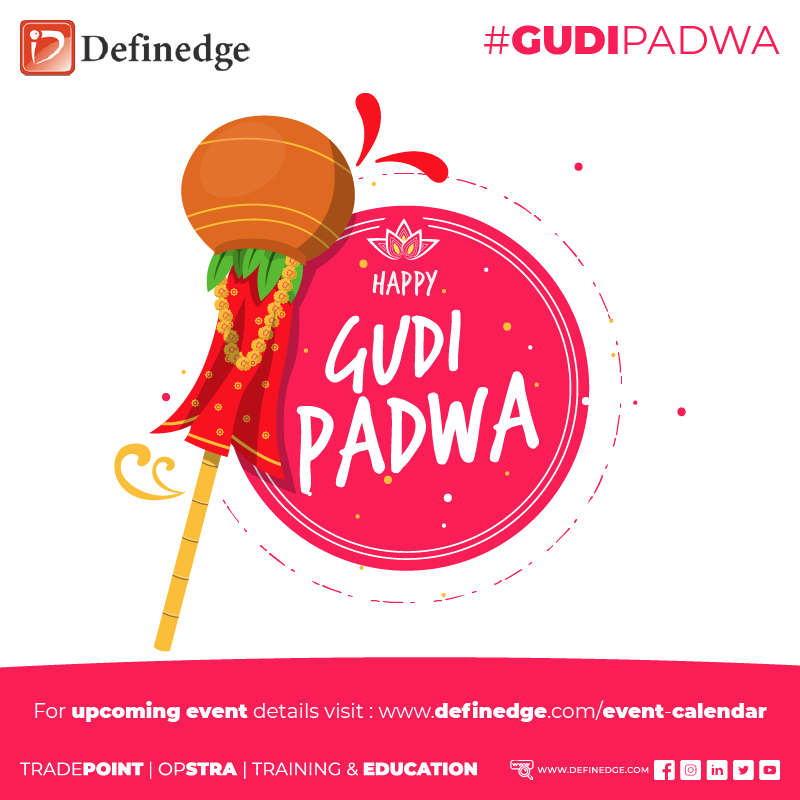 Definedge's tweet photo. We at @Definedge wish you a very Happy Gudi Padwa! 
Utmost in peace &amp; prosperity. 
May lights triumph over darkness. 
May peace transcend the earth.

#GudiPadwa #GudiPadwa2021 #DefinedgeSolutions #TradePoint #OPSTRA #EDECMA #OPTIONS #MarketPathshala https://t.co/Ng2gQRZakV