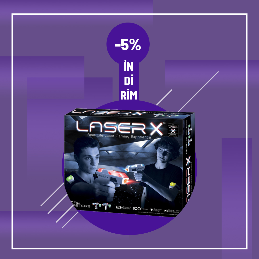 Lazer tabanca deneyimi çok eğlenceli. Laser X Mini ile tek başına ya da arkadaşlarınla dilediğince oynayabilirsin. İstersen takımını kur ve kapışmaya başla veya tek başına rakiplerine meydan oku.

Laser X Mini indirimli satın almak için istekle.com'u ziyaret edin.