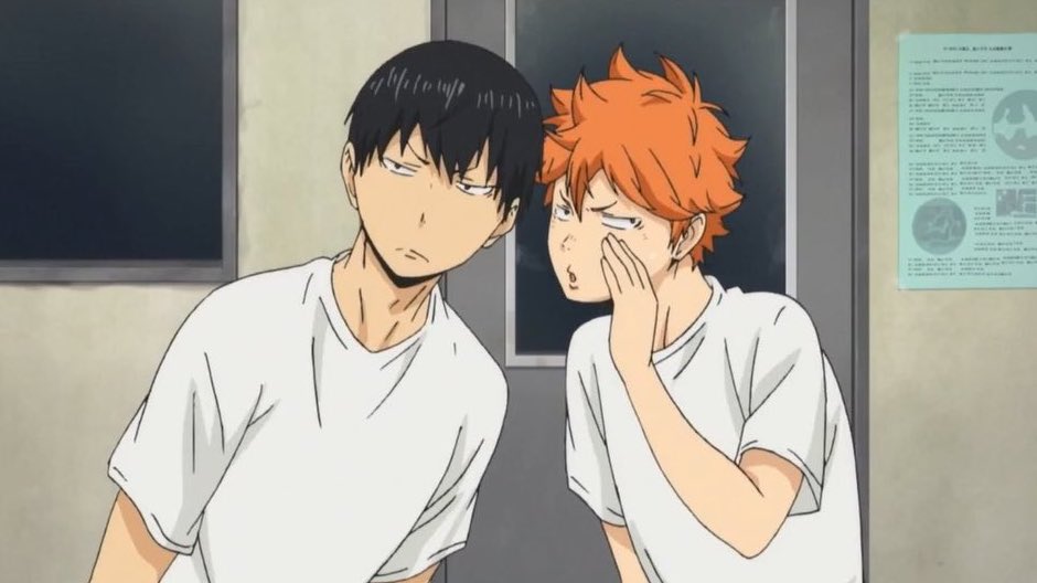 blackadlers's tweet photo. can we talk abt kageyama leaning down so hinata can whisper in his ear... https://t.co/ACBTFJdhHa