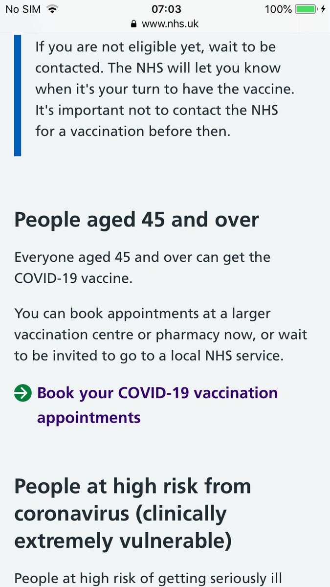 Jenny1175xxx's tweet photo. Covid vaccines finally open to
#under50s
All those over 45 can book via the NHS website.
Last time I was this excited to book anything on-line, I was booking tickets for @takethat https://t.co/8xc8flTJRP