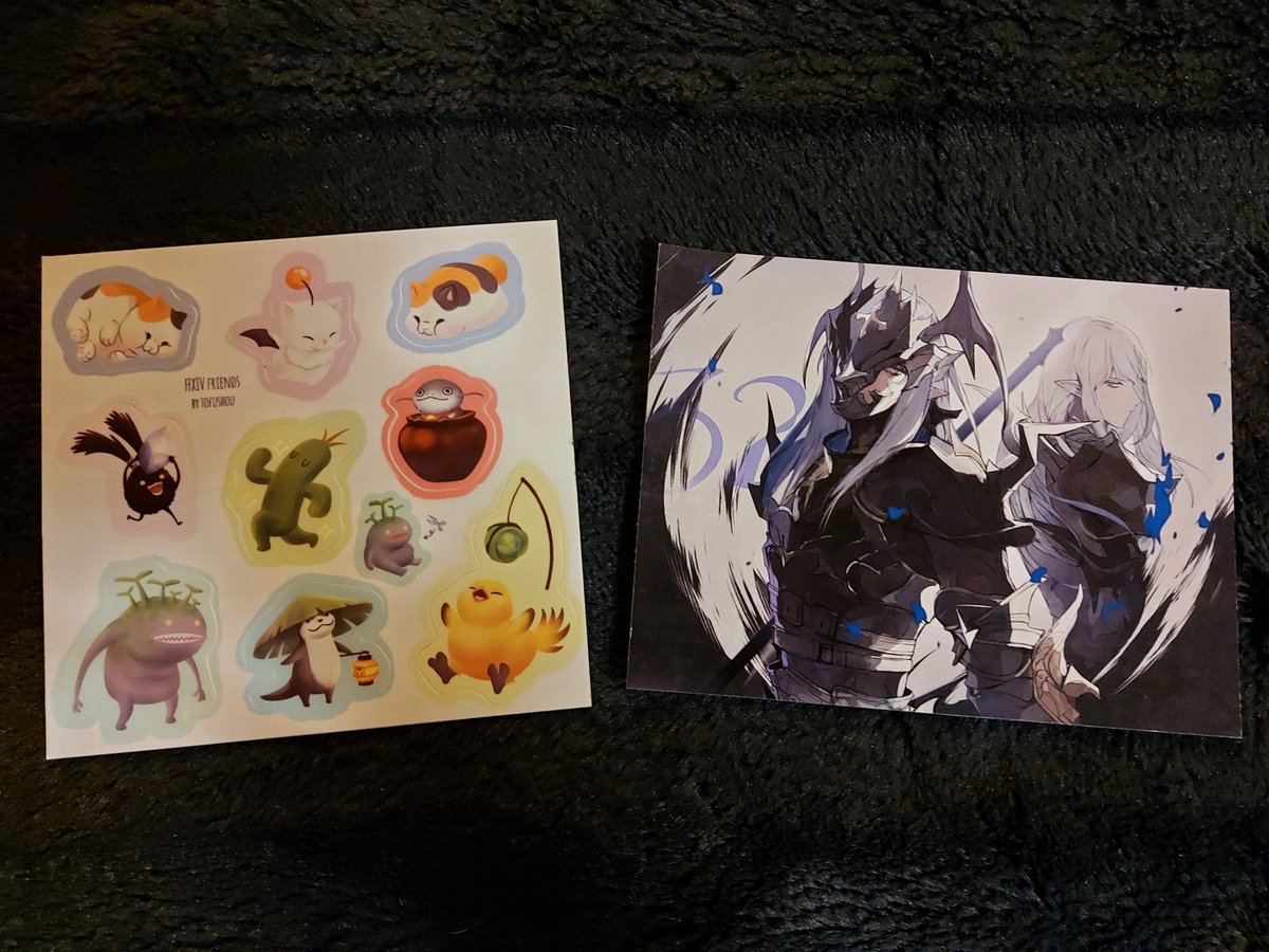 big exarch + emet stickers from @/morecoffeedudeopo opo + cait sith prints from @/tea_l_deer !!