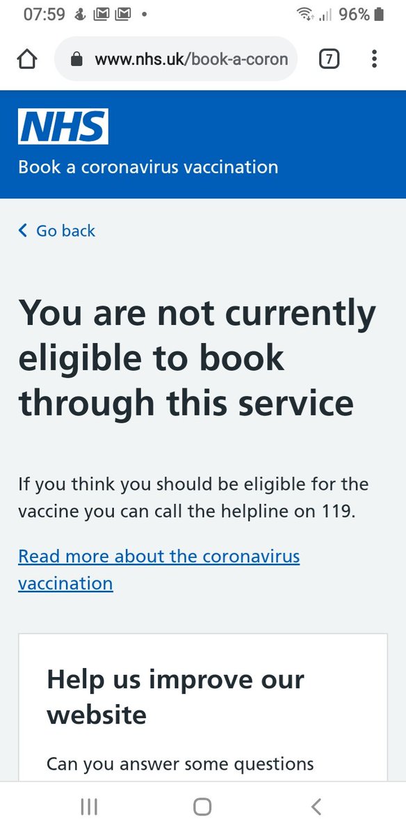 Alas! Clearly it's not actually going through the NHS booking yet .... so I guess it's back to the GP discretion again .... No matter - I've no plans for the rest of the year