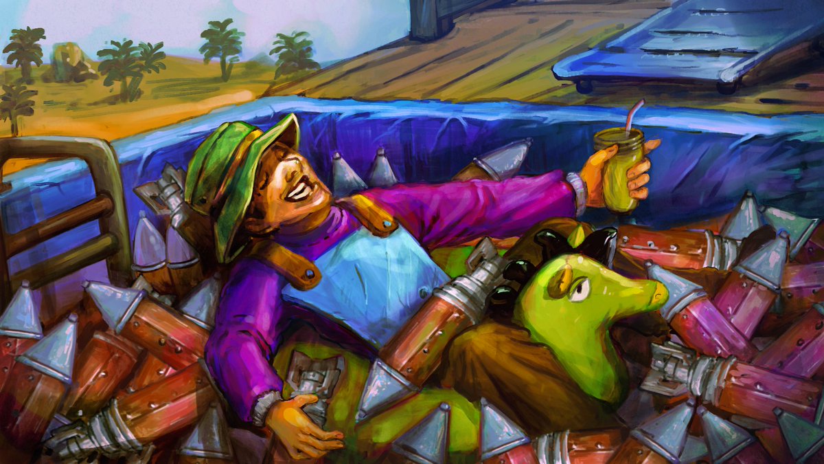 ZynpYzgnKara's tweet photo. Sipping that pickle cocktail after a successful raid. A piece I've done for @RustyRocket123. https://t.co/NsJYcYTJCM