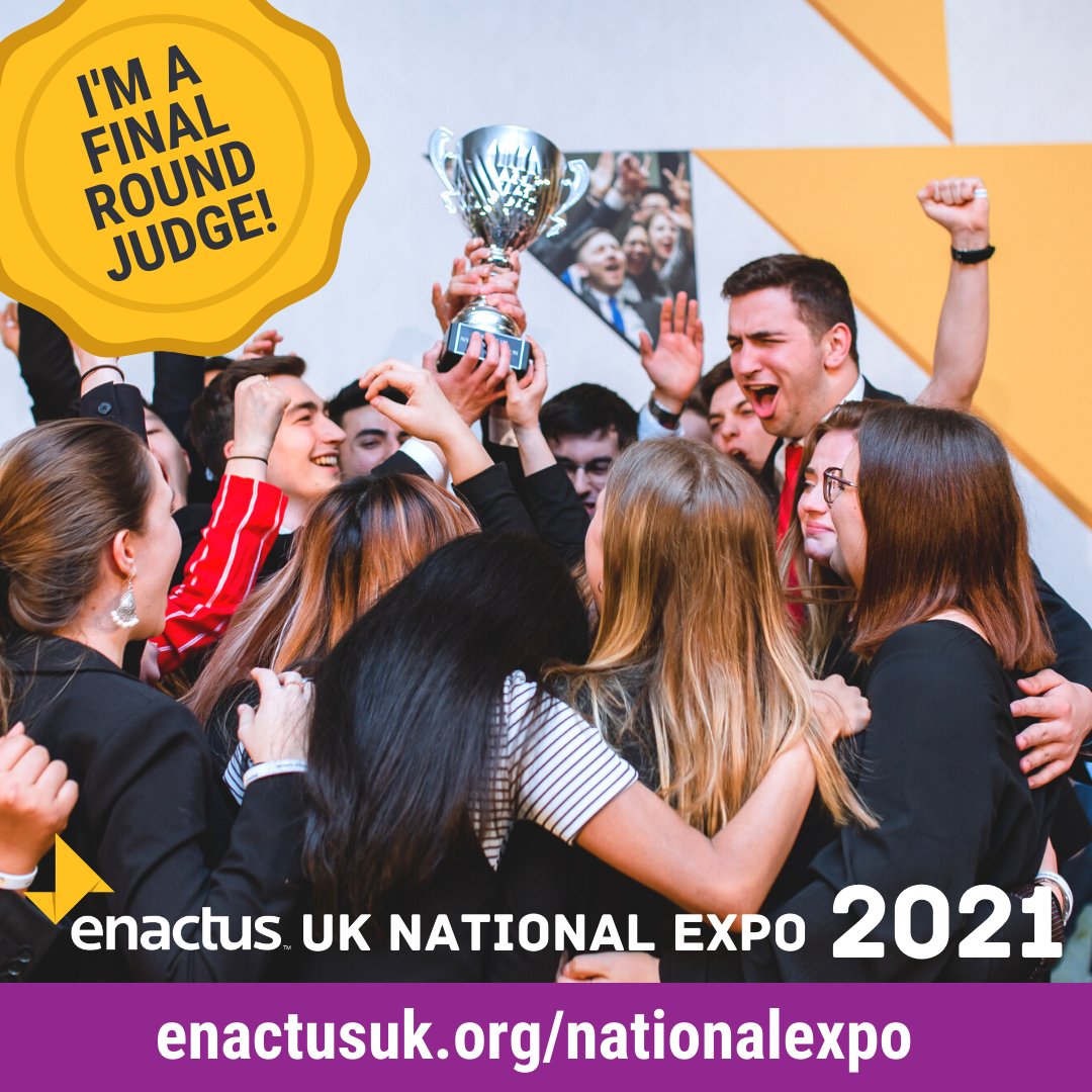 delighted to be a finalist judge in @EnactusUK , the inter-University challenge to design and create entrepreneurial solutions to real-world social problems. My 4th Year & I'm still blown away by the creativity and spirit. #university #WeallWin #NextGenLeaders #EnactusUKNationals