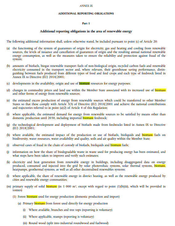 It’s incredible, given Member States are REQUIRED to give complete information on - what kind of feedstocks they want to burn to generate energy,- their origin, - as well as the implication for the carbon sink, biodiversity, water and air pollution