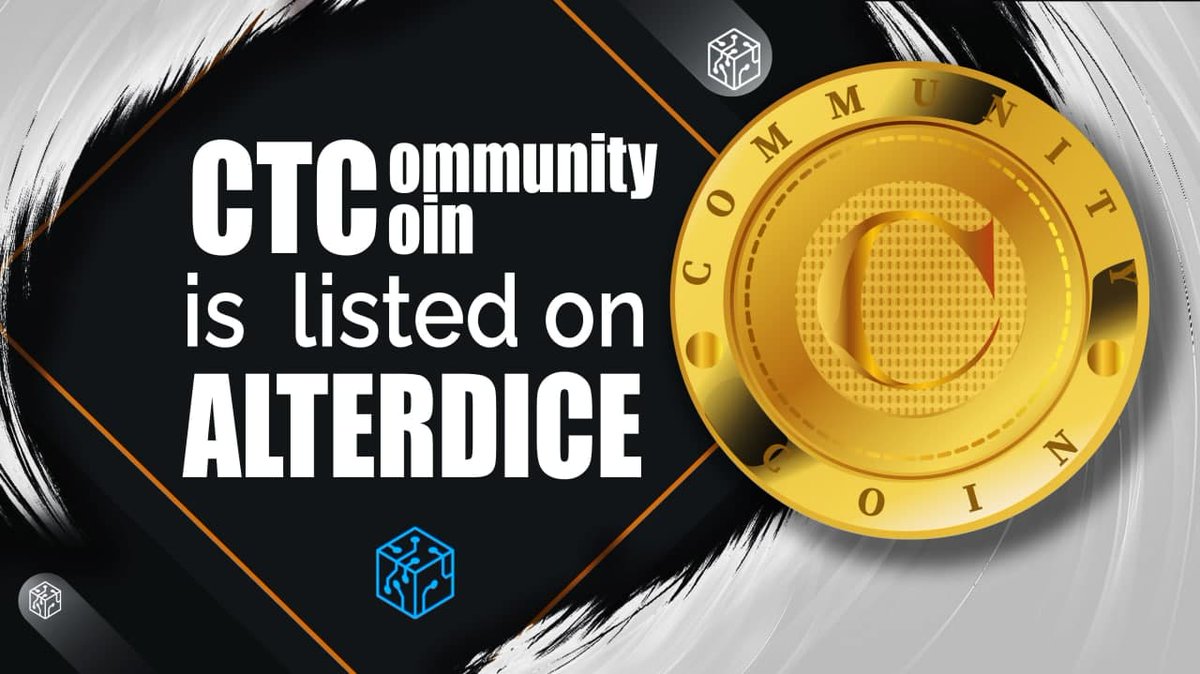 CTC LISTING ON ALTERDICE

Alterdice exchange lists Community Coin (CTC)

Official website: theccoin.org

Facebook: facebook.com/communitycoinc…

Twitter: x.com/foundation_ctc

White paper: theccoin.org/.../2021/03/Wh…

#listing #alterdice #crypto #exchange #cryptocurrency