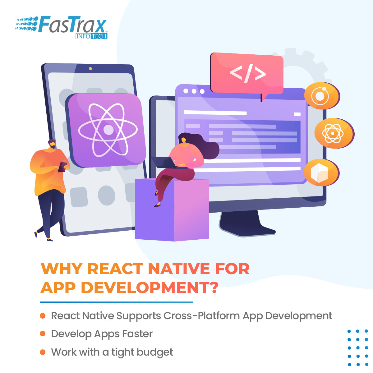 FasTraxInfotech's tweet image. Our team provides a complete range of #ReactNativeDevelopmentServices for diverse industries and many verticals like IoT, on-demand, etc. by investing their significant time in planning and research. Get react native development services - lnkd.in/e7RH4Kb