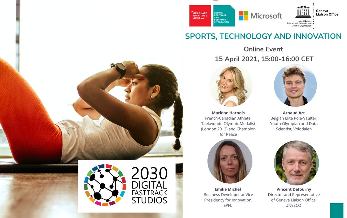 _CTEI's tweet photo. Register here: https://t.co/ZamkSgcGpU

Join us on 15 April at 15:00CET for a 2030 DFS Session on Sports, Technology &amp; Innovation to celebrate the International Day for Sport Development and Peace.

@IHEID, @EPFL_en, @Microsoft, @UnescoGeneva https://t.co/Gl68cKviO6