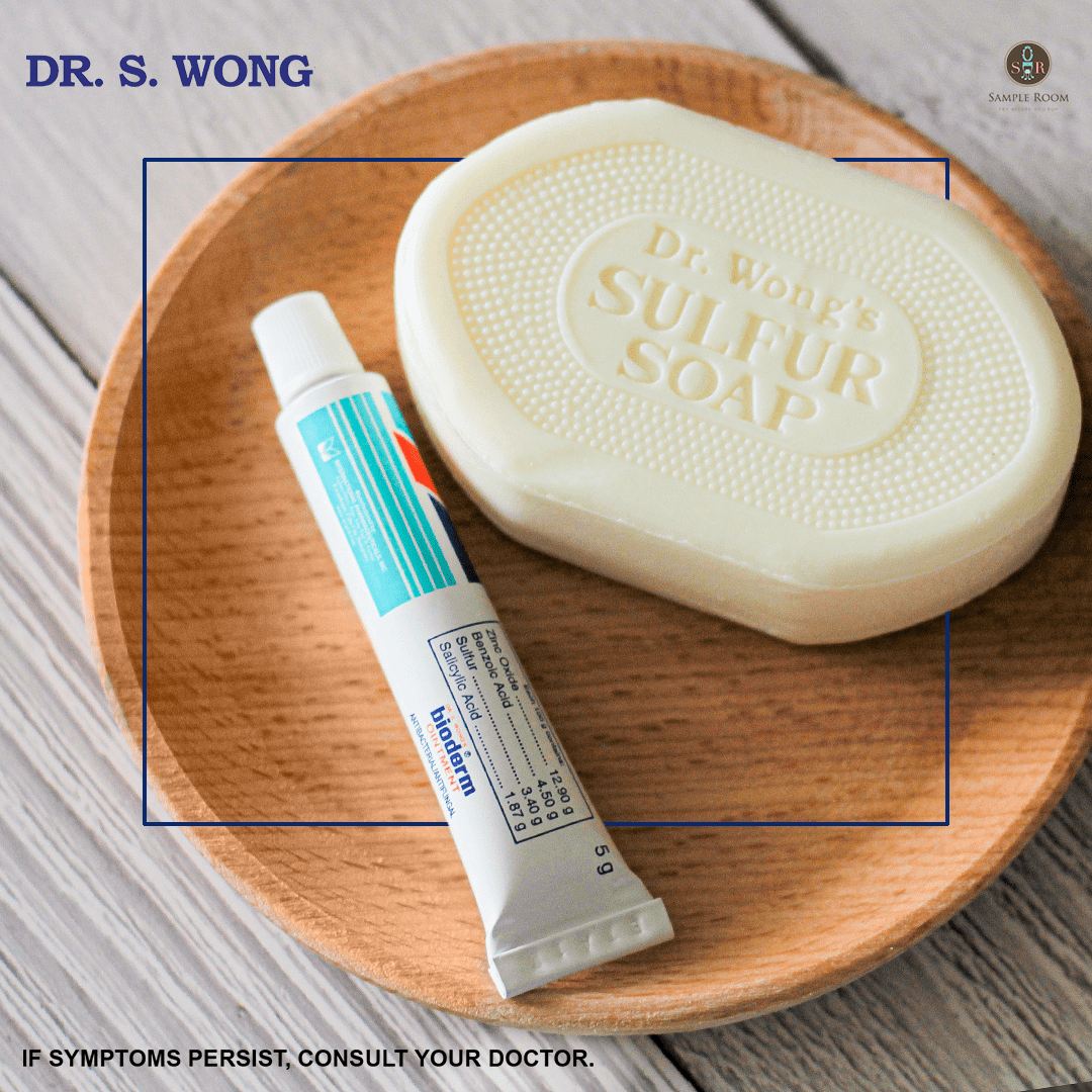 SampleRoomPH's tweet photo. It’s time to #RiseAbove from acne problems!
For best results, use Dr. S. Wong's Sulfur Soap with Moisturizer and Dr. S. Wong’s Bioderm Ointment together to achieve smooth and radiant-looking skin.
#yourskincaresolution #SampleRoomPH https://t.co/Jno7GLDafw