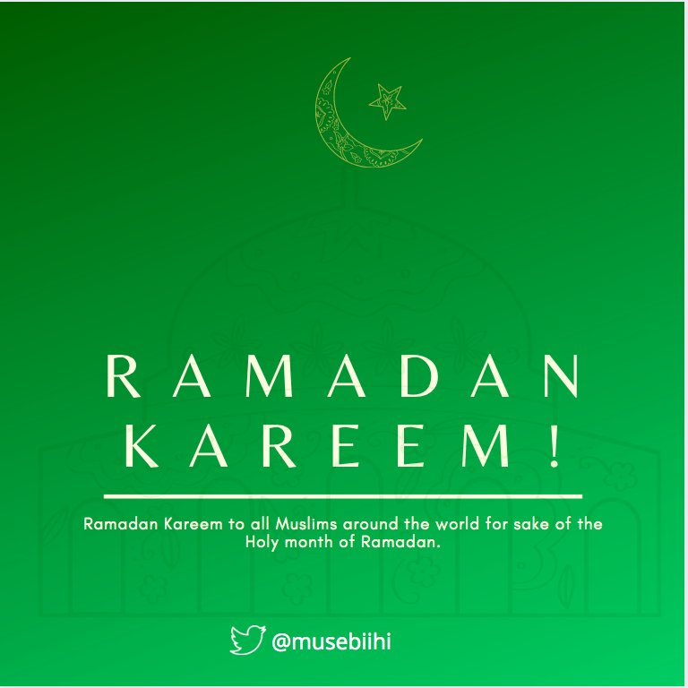 Ramadan Kareem to all Muslims around the world for sake of the Holy month of Ramadan. May Allah accept our good deeds and grant Jannah to all Muslims who lost their lives before and during the #COVID19 Pandemic.

#RamadanKareem 
#Ramadan