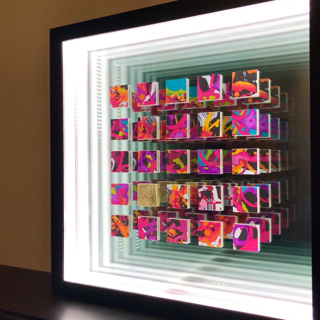 Very proud of creating Mesmerize Infinity .. a very special piece ... or should I say piece, piece, piece, piece ...  ♾️ ☺️ ... Enjoy your day .. 👍
.
#abstract #art #Ireland #color #creativity #design #meath #lights #mirror #LED #reflection #infinity #uplifting  #staypositive