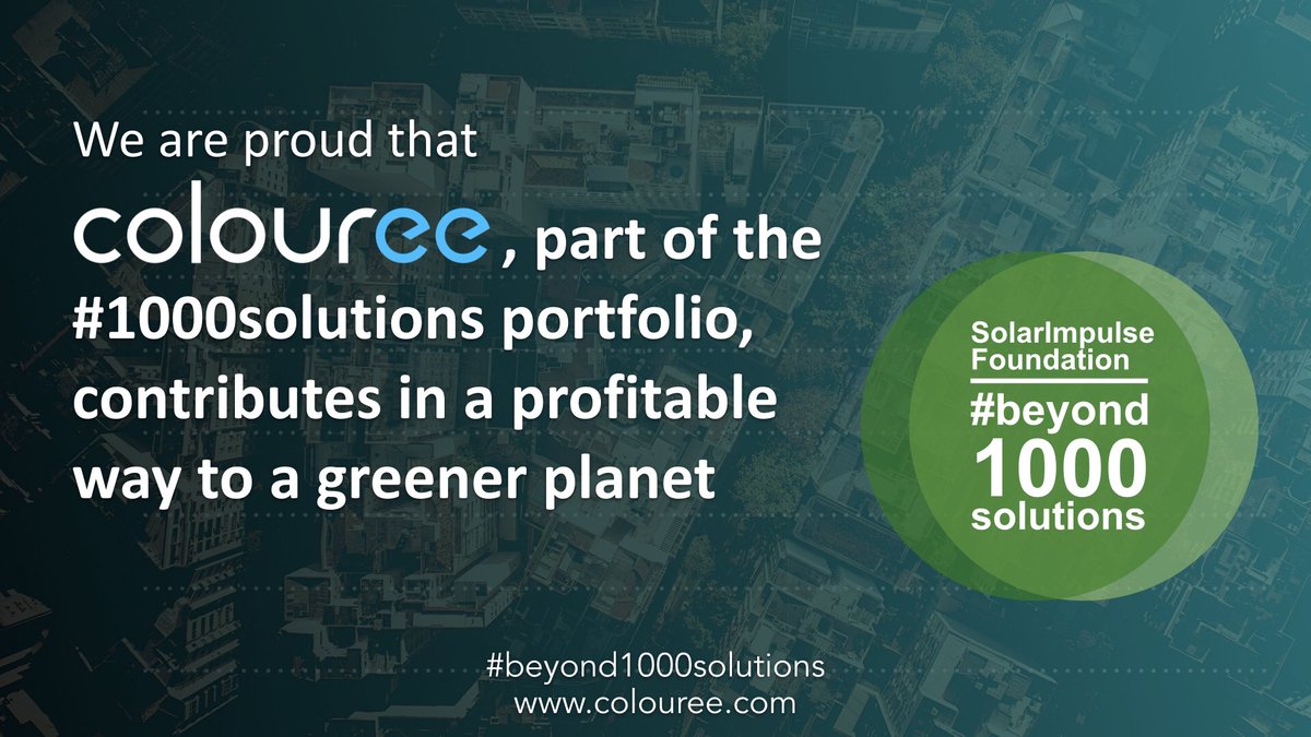 Colouree is proud to be part of #Beyond1000Solutions , great achievement with <a href="/solarimpulse/">Solar Impulse Foundation</a> Foundation and #Innovators.

#Sustainability #Startup #SDG #Proptech #CircularEconomy #PositiveImpacts