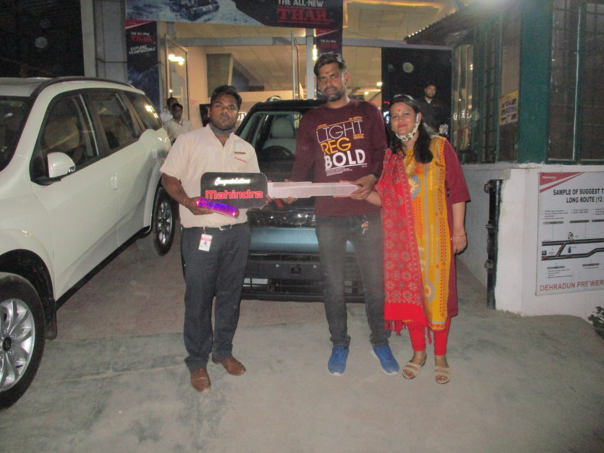 PremierPvt's tweet photo. Heartiest CONGRATULATIONS! 
To MRS. NEHA DHYANI for Purchasing New #MAHINDRA # XUV300
#.
WELCOME to our # DEHRADUN PREMIER MOTORS family. https://t.co/CySwvf7ade