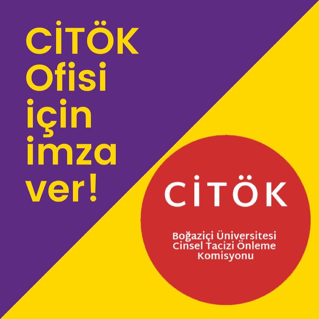 CİTÖK OFİSİ İÇİN İMZA VER! CİTÖK Ofis Koordinatörü’nün ücretsiz izne çıkarılması tebligatının geri çekilmesini ve citok@boun.edu.tr mail adresi erişiminin yalnızca Ofis Koordinatörü’nde kalmasını talep ettiğimiz dilekçeyi CİTÖK masasında imzalayabilirsiniz. <a href="/bucitok/">Cinsel Tacizi Önleme Komisyonu</a>