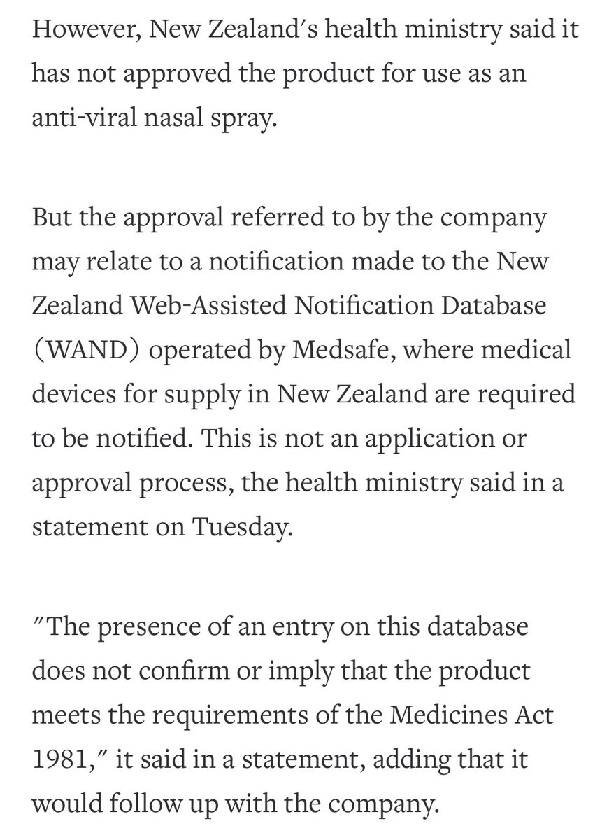 18/21Right off the bat, the headline itself disavows the whole thing with a “company says” ending. And should that fall short, here’s the NZ government itself disavowing the extraordinarily tall claim. In the same article.