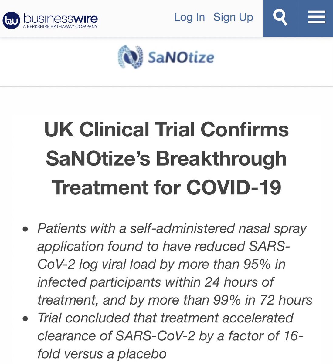 [QQT: COVID KILLER FOUND?]1/21Just received this as a forward. Breakthrough treatment for COVID-19, it announces. Very upbeat, very positive. Not sure if our media has picked up on it yet. If not, very sure they will. Soon.
