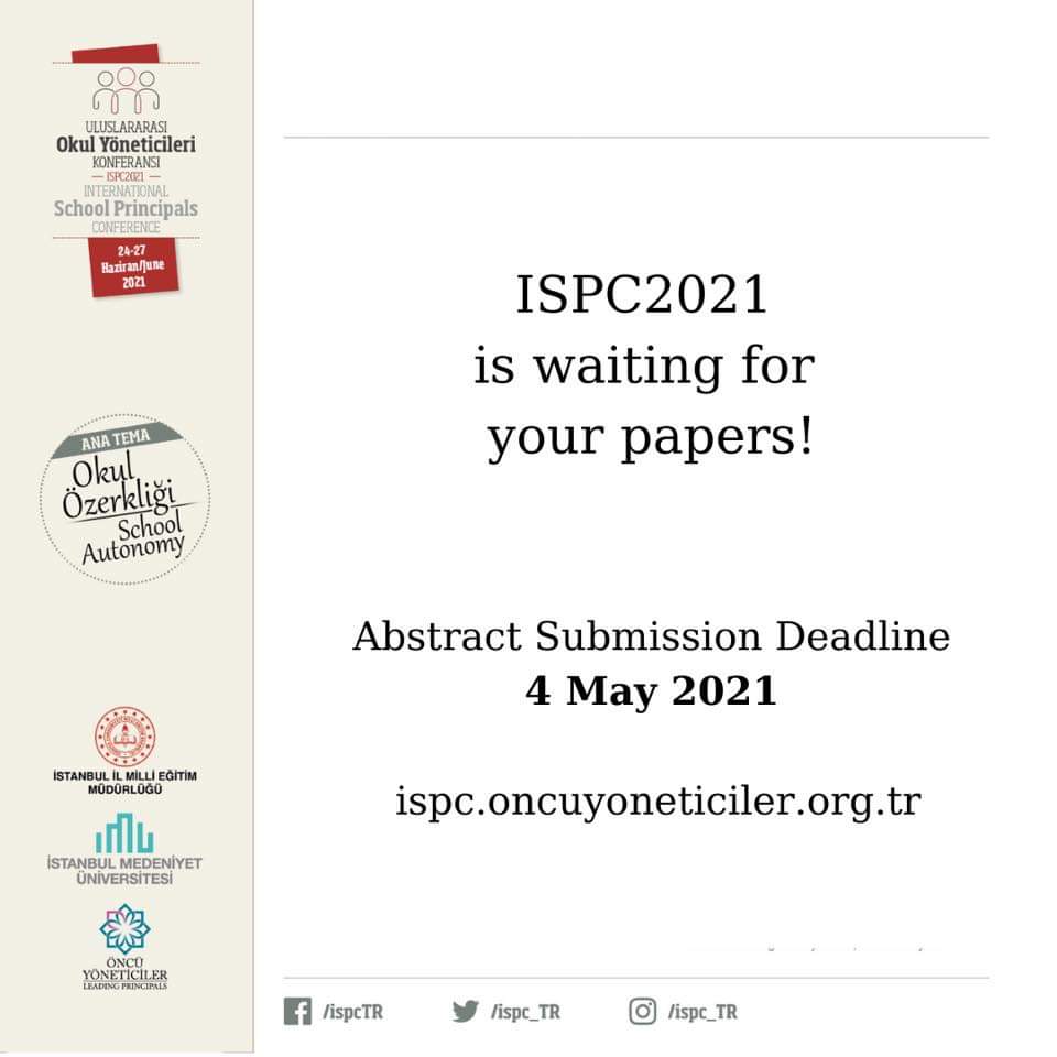 ftm___ytm's tweet image. We are waiting for your attendance!

oncuyoneticiler.org.tr/ispc2021/
For the further details🔝🔝🔝
#ISPC2021 #schoolprincipals #schoolprincipalsconference #internationalconference #leadingschoolprincipalssociety #schoolautonomy #ÖncüYöneticiler #Alanyazın #EtikOkul #YeniYazı #conference