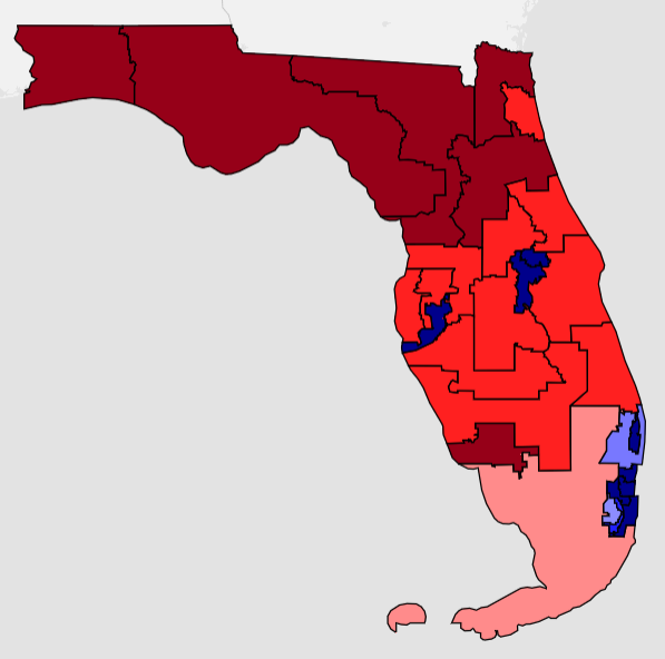 ...And just eyeballing it, not VRA compliant.Colorado: Legal, but unnecessarily ugly.Connecticut: Same as CO.Florida: Easily the worst FL map I've seen here. They can't destroy FL-05, has no Black majority seats (there should be 2) and you double-bunked multiple R incumbents.