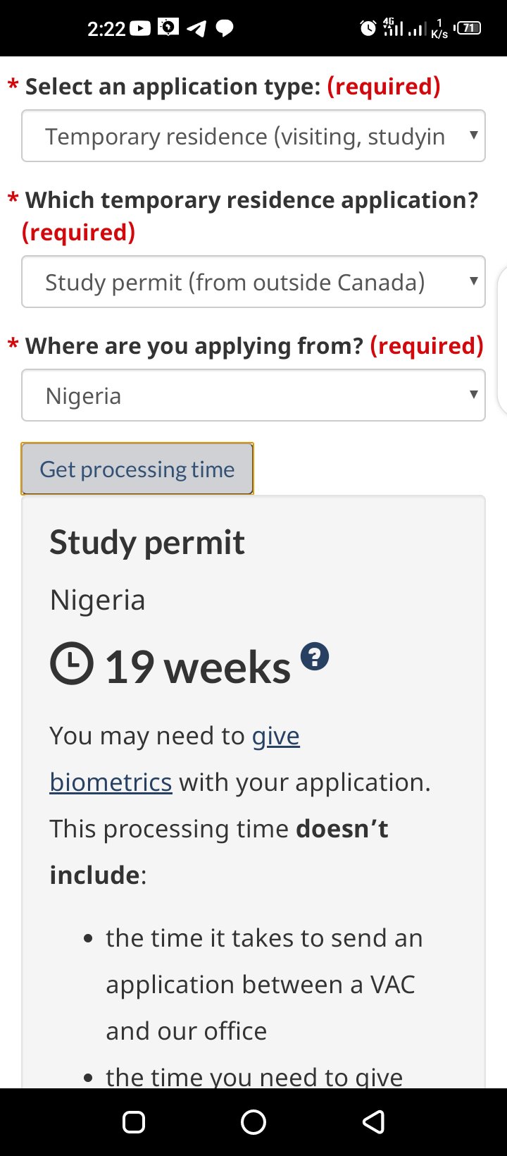 Canada in Nigeria on Twitter: "Dear visa applicants, The High Commission of does not provide updates on your visa applications. Please refer to the below link for the most up-to-date processing