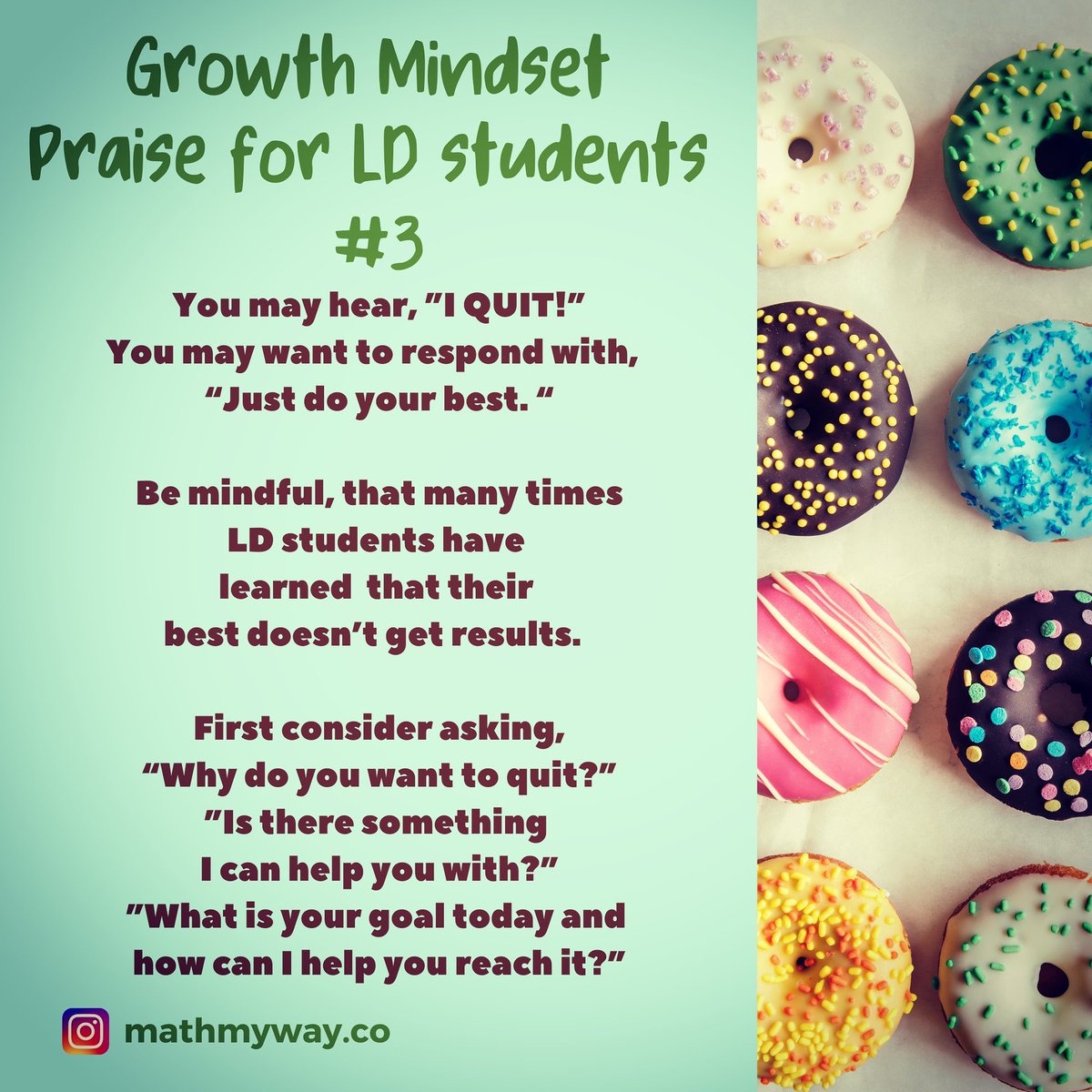 mathmywayco's tweet image. LD Growth Mindset Tip #growthmindset #growthmindsetforkids #iquit #kids #moms #growthmindsetpraise #Perseverance #mathisfun