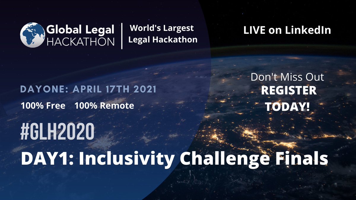 worldhackathon's tweet photo. The #GLH2020 finalist teams have been gearing up for the chance to showcase their innovative solutions to promoting equity, diversity, and inclusion in the legal industry. Catch them LIVE on LinkedIn this Saturday at 14:00 GMT. 
Register now: https://t.co/lJtM4ZnPLT https://t.co/UVTCX6rDpf