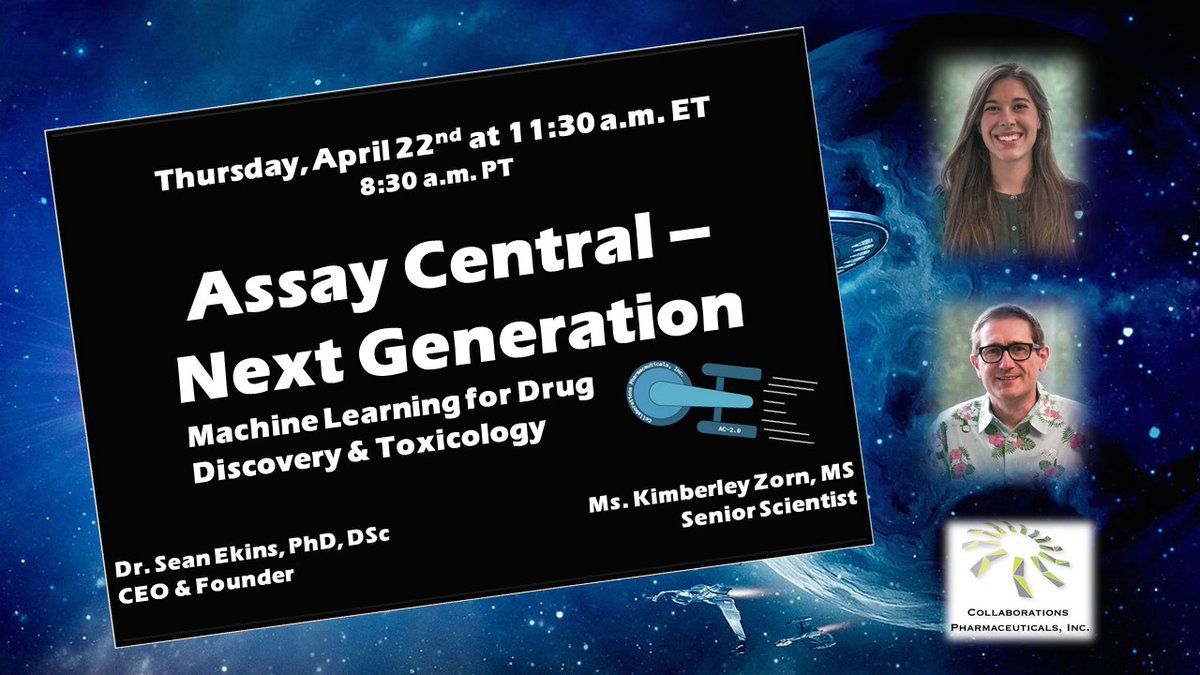 Discover advancements while learning how our #MachineLearning software, Assay Central, can improve your business' research and testing:
Learn more &amp; register at zoom.us/webinar/regist…
 #toxicology #drugdiscovery #deeplearning #artificialintelligence