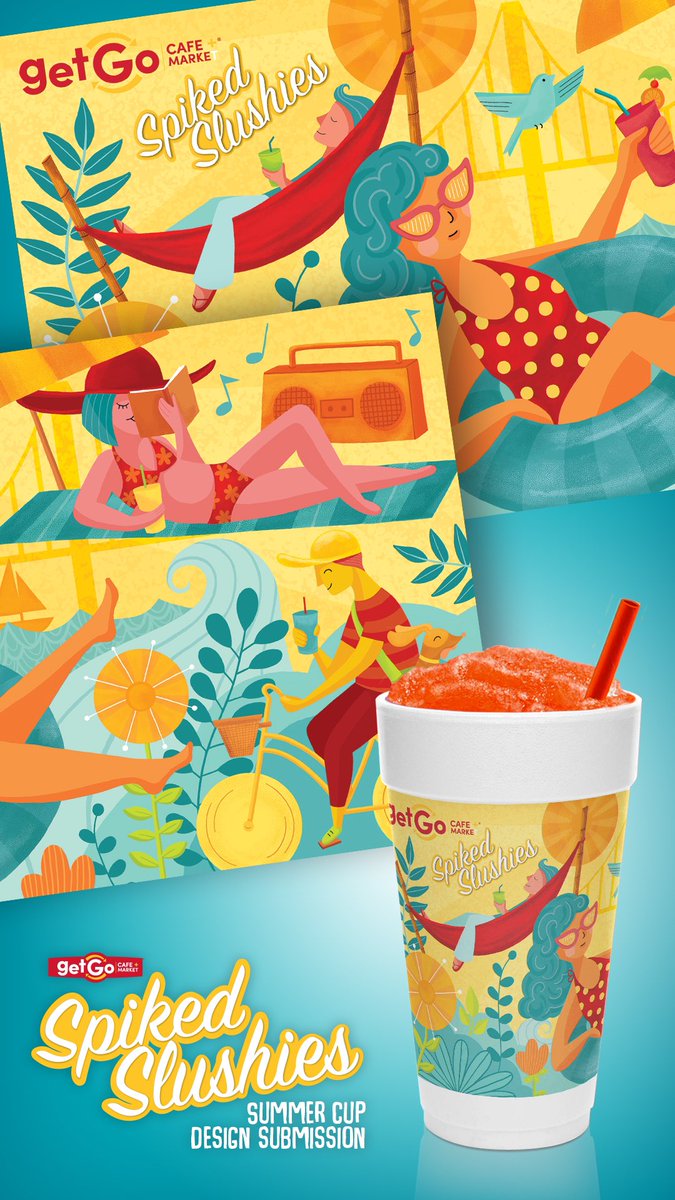 jeaninemurch's tweet photo. I was invited to submit a cup design for @getgo delicious, refreshing Spiked Slushies! Voting is now open :
https://t.co/m9S6bpk4Yd
My design below!
Please share and don’t forget to look for these refreshing #SpikedSlushies at your neighborhood #GetGo this summer! 🥤😎 https://t.co/eNwfVy7Kwp