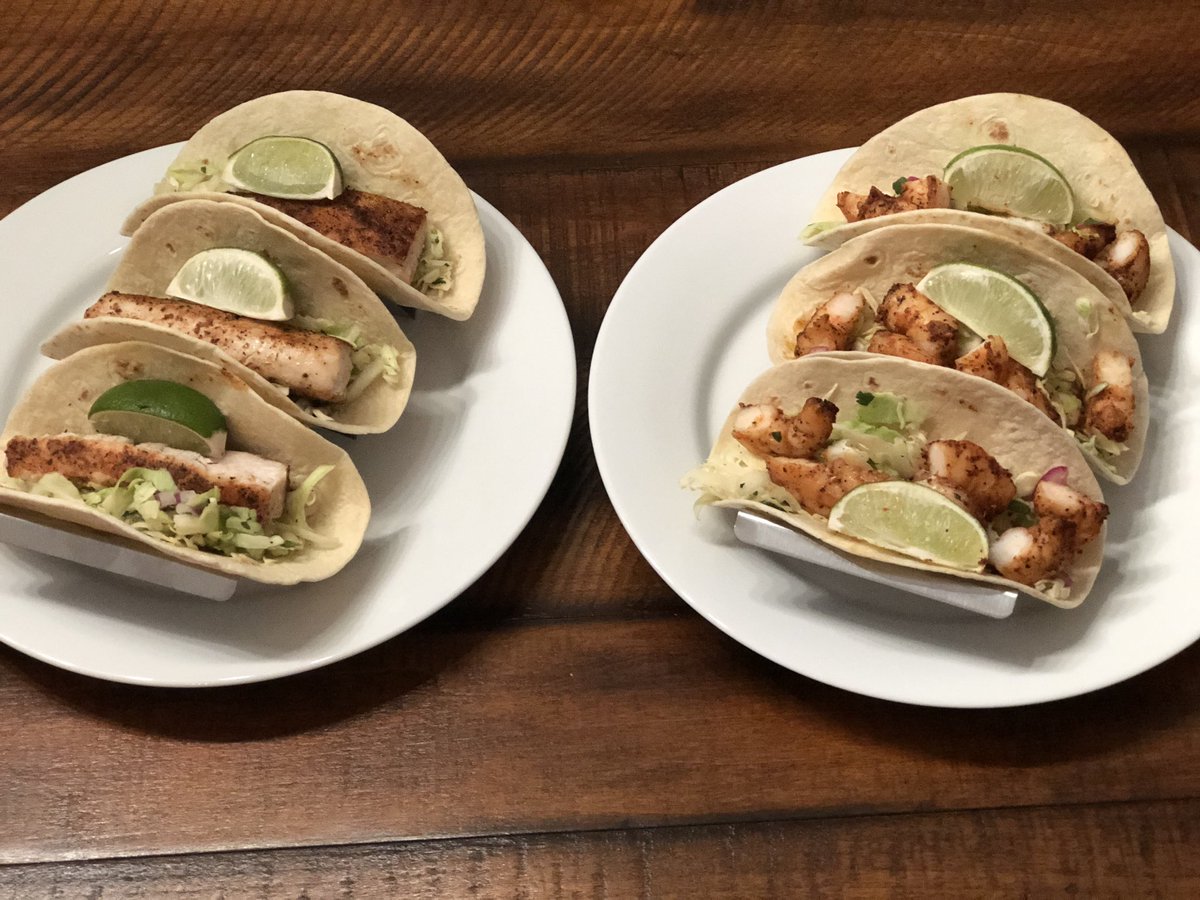 Blackened Mahi Mahi tacos, cilantro lime slaw,  and chipotle aioli.  Staff pick!
