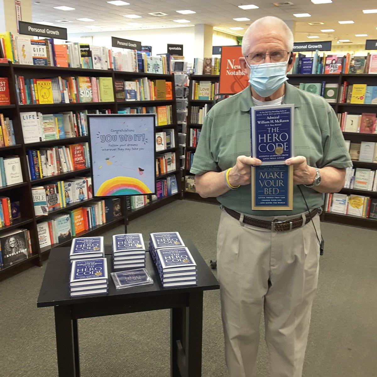 BNLehighValley's tweet photo. It's New Release Tuesday! Mike's suggests "The Hero Code" by Admiral William H. McRaven, author of "Make your Bed".  Both of these titles make great Graduation gifts! #bnmyweekendisbooked #NewReleaseTuesday #GiftsForGrad #makeyourbed #theherocode #bnwhitehallmike https://t.co/SWKO3xvvyi
