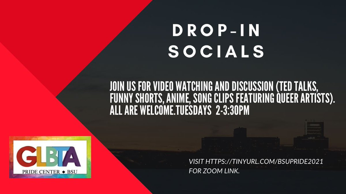 Video Watching and Discussion (TED Talks, funny shorts, anime, song clips featuring queer artists). Join us! All are welcome. Visit https://t.co/kJRgLlXbaK for Zoom link. https://t.co/O7xYwVoaYA