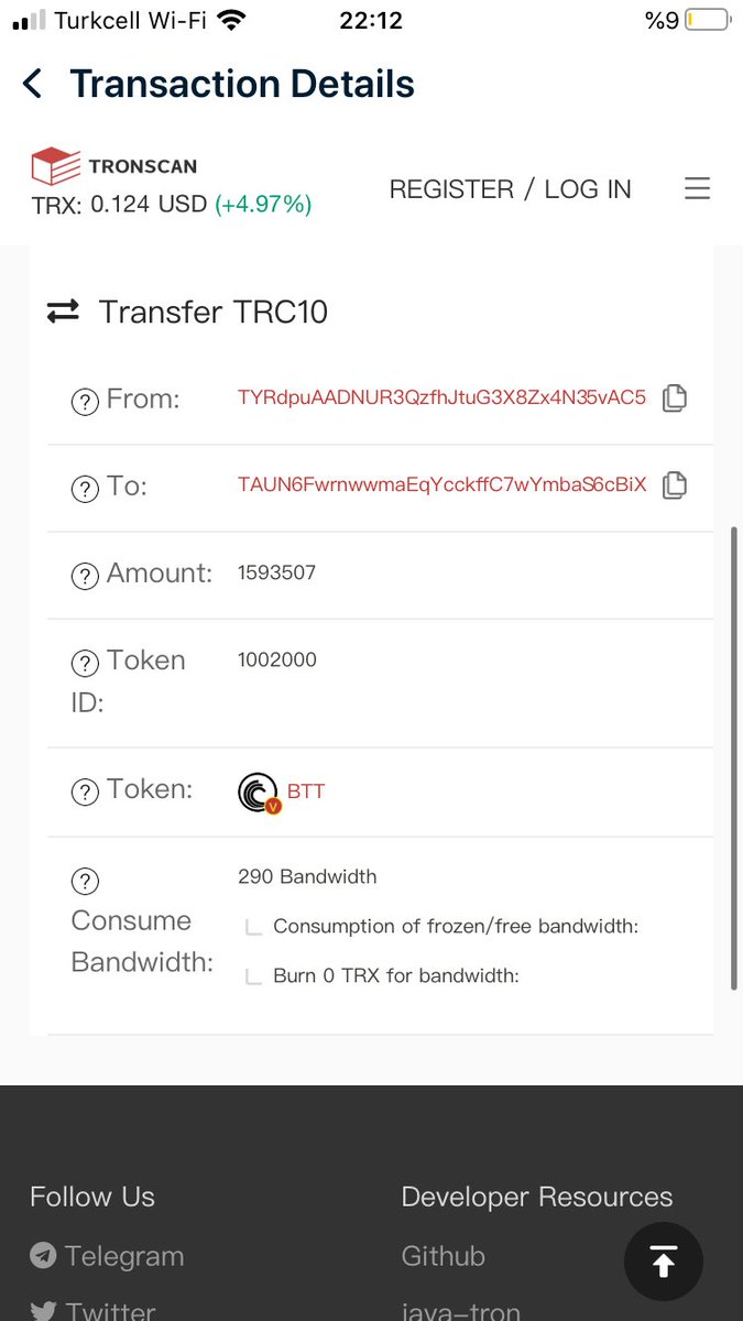 Badirgalipek's tweet photo. @Radande @TronLinkWallet @justinsuntron I resend back BTT to my Binance address. I have transaction history. https://t.co/qcHs1UmtFN