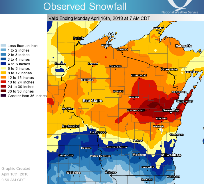 NWSGreenBay's tweet image. How does time fly by!  It was 3 years ago today that a historic snowstorm (blizzard at times) struck northeast Wisconsin with 15 to 35 inches of snow from the 13th into the early morning of the 16th. #wiwx