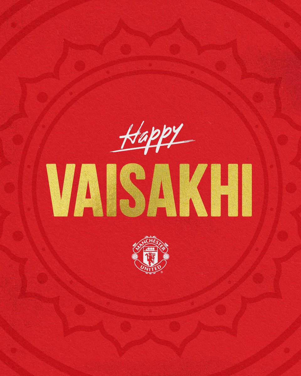 ManUtd's tweet photo. Wishing a peaceful #Vaisakhi to everyone celebrating! 🎉 https://t.co/elSg7dm6oN