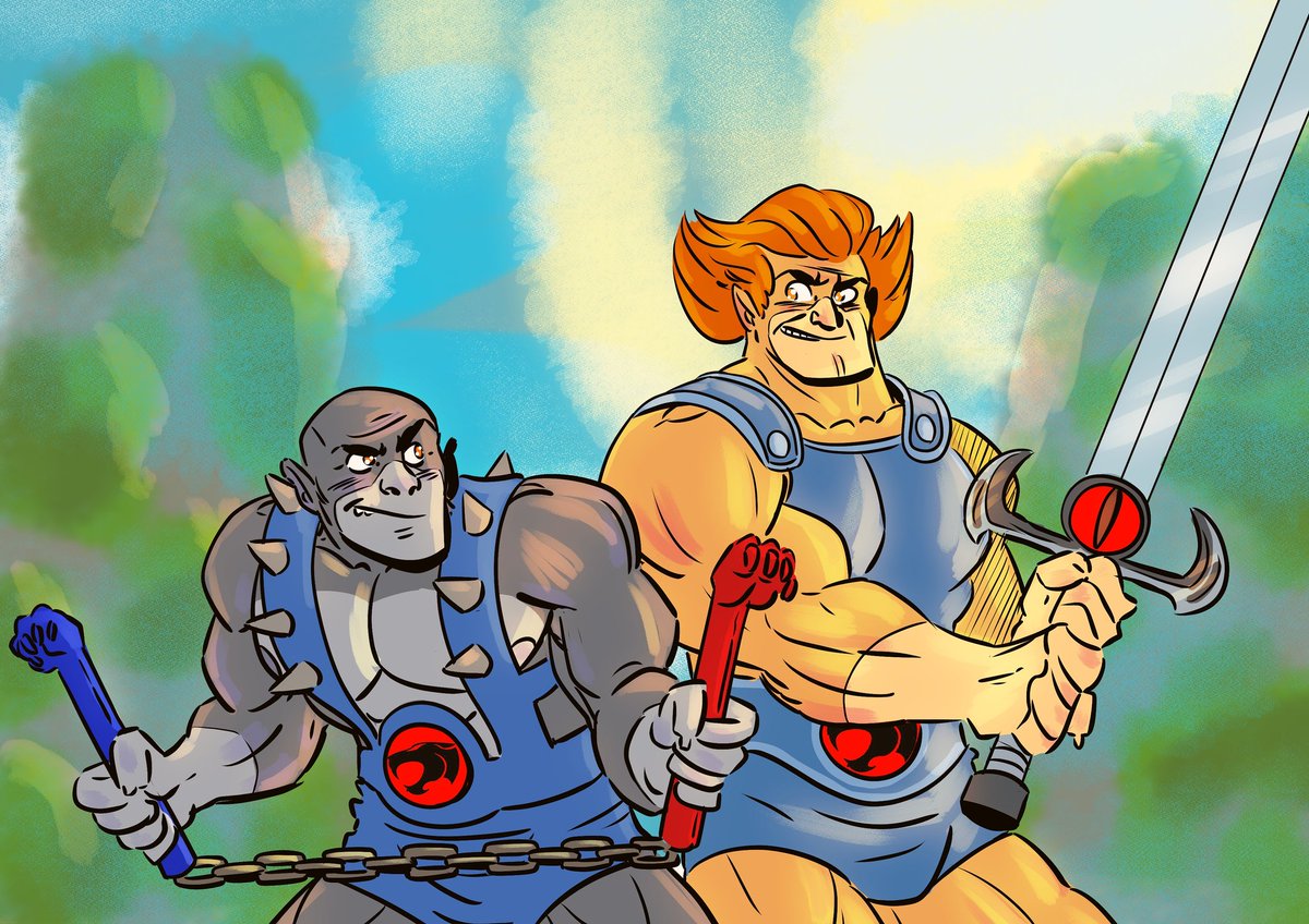 barcswow's tweet photo. #thundercats done for the #everbrawl over on #penciljack I think I'm in the minority in that I liked the new show! Some gorgeous animation! #liono #panthero #fanart #nunchucks https://t.co/jLFUJwvbxt