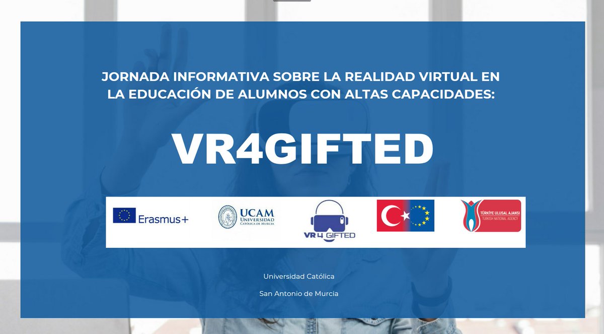 OrtiMJose's tweet photo. ¿Queréis conocer más sobre el proyecto @VR4Gifted ?
Formación para maestros/as sobre altas capacidades a través de la realidad virtual. Inscríbete gratis: https://t.co/KlT8cAGX7N @UCAM_OPRI @UCAMeducacion @UCAM https://t.co/4mMV9loH3i