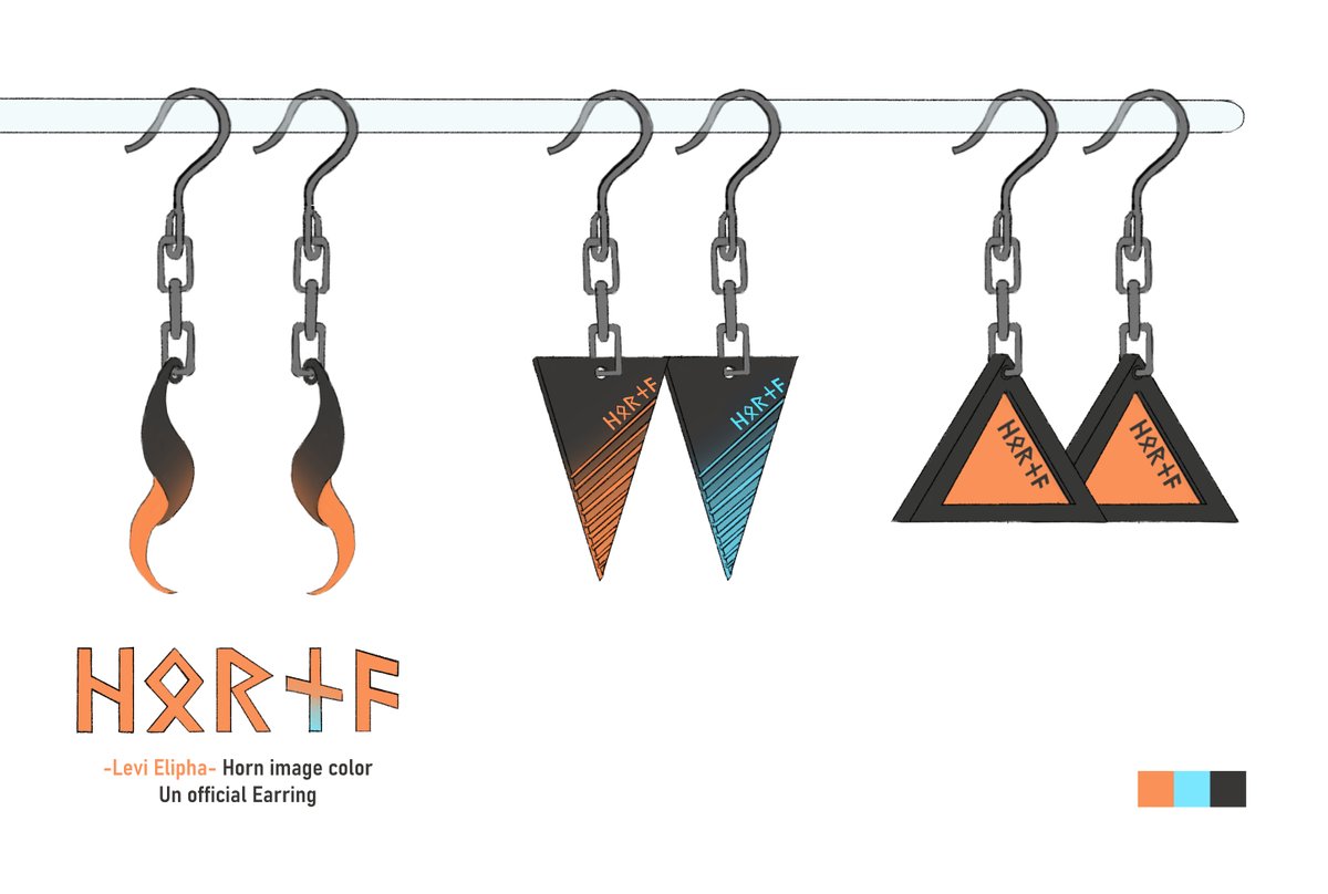 T 万人お祝いイラストで描いていたイヤリング をレヴィちゃんが気に入ってくれたっぽいので 以前から趣味で考えていたレヴィちゃんイメージイヤリングのデザイン画を載せておきます 亜人イヤリングだ 絵リファ 万人お祝いレヴィ