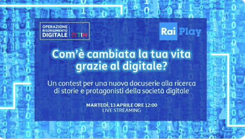raisostenibile's tweet photo. In diretta streaming a partire dalle ore 12.00 su https://t.co/HH0V7S0psg la conferenza stampa di presentazione del contest per la #docuserie "Com'è cambiata la tua vita grazie al #Digitale?"
@RaiPlay @Raiofficialnews @operazionerd @TIM_Official
#strumentidigitali
#13aprile https://t.co/FMUsdHN00S