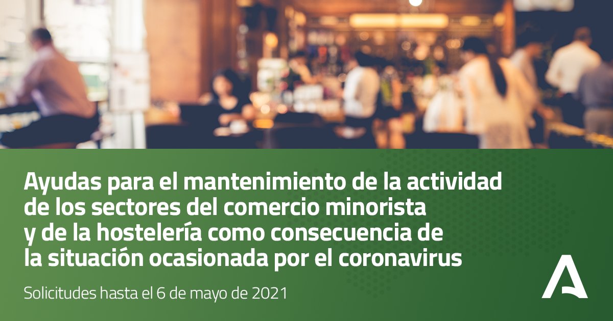 cadegranada's tweet photo. 📢Recuerda‼️Ya se pueden solicitar las #ayudas de @EconomiaAnd para el 🛍 #comercio minorista y la 🍽 #hostelería.

🎯Objetivo: mantener 🔛la actividad de estos sectores como consecuencia de la situación ocasionada por #COVID19.✅

📅Plazo: Hasta 6/05

🖱https://t.co/FNpqRxjFPN https://t.co/NBKIcwWkoh