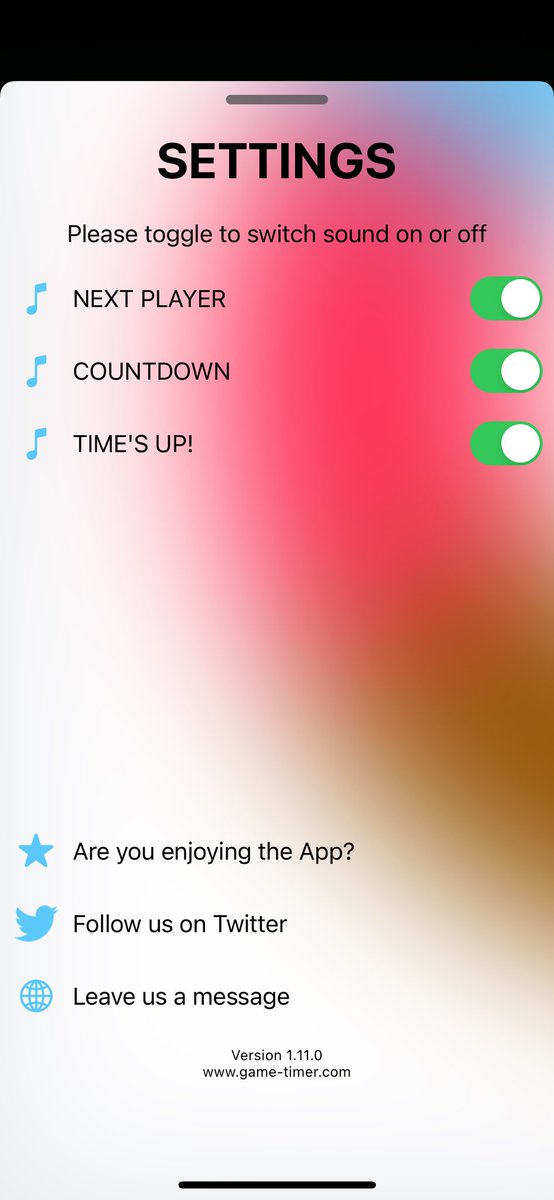 GameTimerApp's tweet image. Version 1.11.0 is ready for launching. The latest update includes additional options to provide feedback and also some UI updates to make the App look nicer. #gametimer #catan #catania #boardgames #iOSProgramming