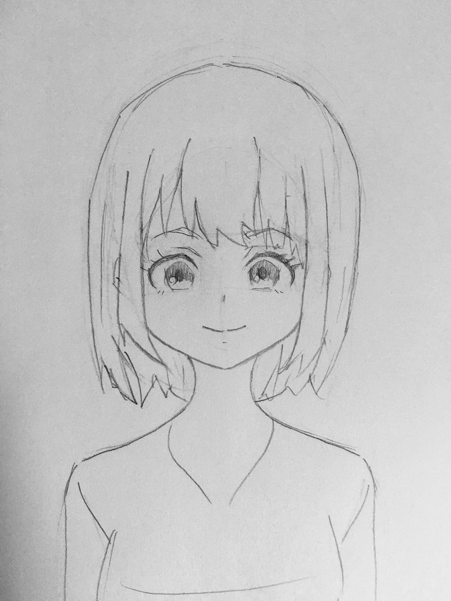 正面顔練習。 