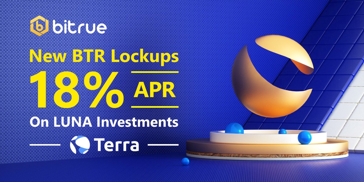 BitrueOfficial's tweet photo. #BTRLockups for $LUNA are live right now! Lock up your $BTR and LUNA for 30 days and you'll get 18% APR on your LUNA + 7.3% on the BTR. There's no better way to get your #passiveincome train rolling 🚂@terra_money
https://t.co/ojvH5xMHfv https://t.co/qfn6DaxpqD