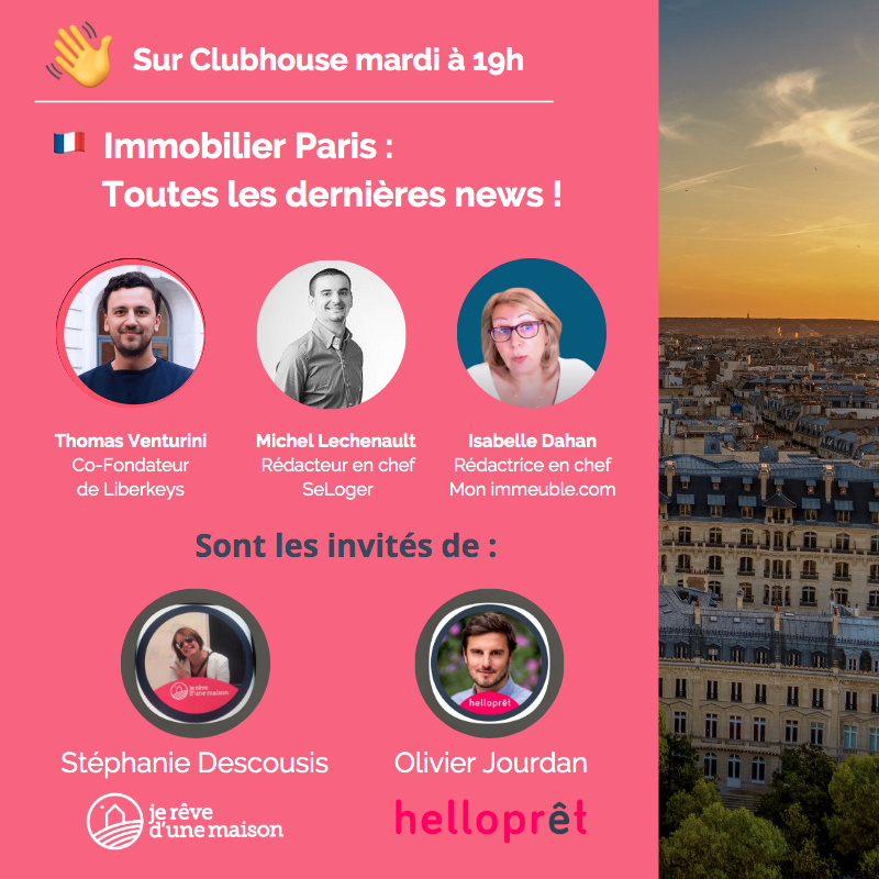 ReveduneMaison's tweet photo. 🚨 RdV ce soir à partir de 19h, sur la room ClubHouse IMMO PARIS 🎉
@ReveduneMaison x @hello_pret invitent Thomas Venturini Co-fondateur de Liberkeys, Michel Lechenault Rédacteur en chef de SeLoger et Isabelle Dahan Rédactrice en chef de @mon_immeuble !
 @FR_ClubHouse #immobilier https://t.co/pSroTYiBys