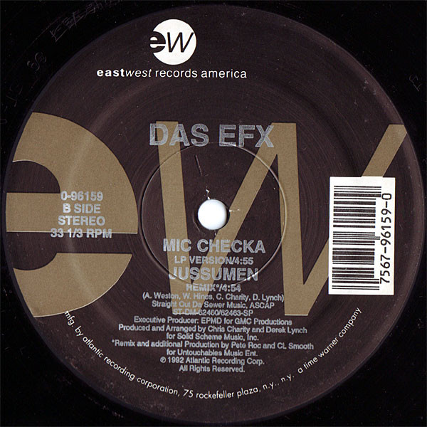 Anyway, Das EFX had been doing this style from word go. Here's their '92 single Mic Checka 