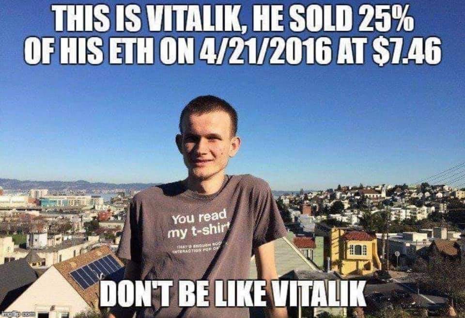cryptowolverine's tweet photo. $ETH is my hodl forever 
#Dontbelikevitalik https://t.co/XXQfT87U2D