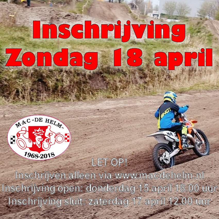 macdehelm's tweet photo. INSCHRIJVING ZONDAG 18 APRIL🤩

Inschrijven via https://t.co/pUZPW6pCZJ
Inschrijving opent: donderdag 15 april 18.00 uur
Inschrijving sluit: zaterdag 17 april 12.00 uur

Alle opgegeven rijders krijgen ook een mail m.b.t. tijdschema en meer informatie. https://t.co/ZHF7Bxbbdv