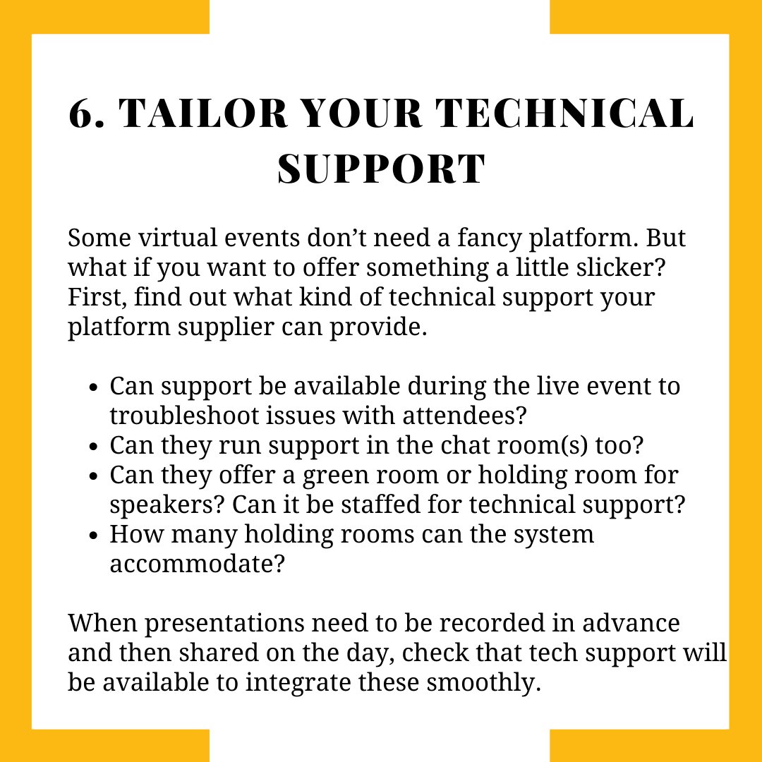 integevents's tweet photo. Things to consider when choosing the right platform for your virtual or hybrid event:
6 - TAILOR YOUR TECHNICAL SUPPORT
Read all 7 tips here: https://t.co/mMuoIf9bWB
#virtualevents #hybridevents #eventprofs #events #eventplatforms https://t.co/nKjxrEEaYG