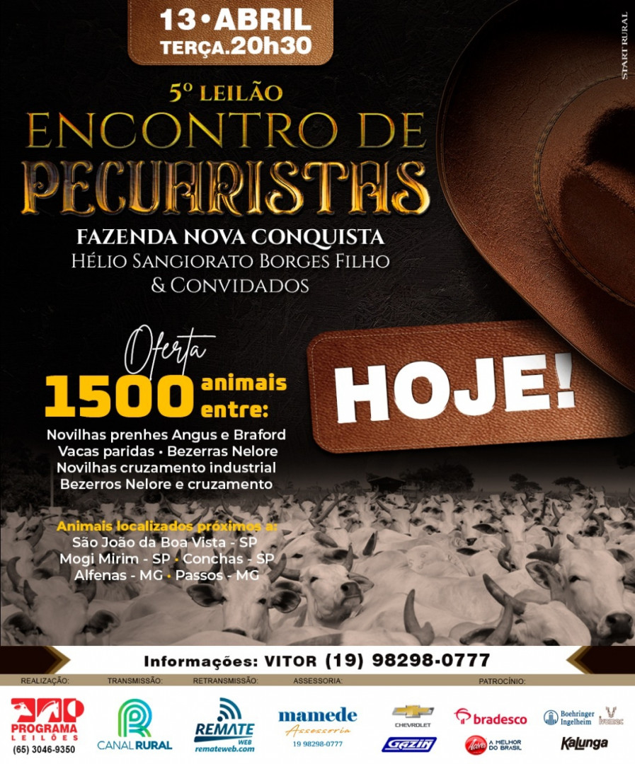 startrural's tweet photo. .
5º Leilão
🤝 ENCONTRO de
🤠 PECUARISTAS
.
🚩 Realização: Programa Lei... https://t.co/SbOTWWD0WN https://t.co/VgOSGdGw0S